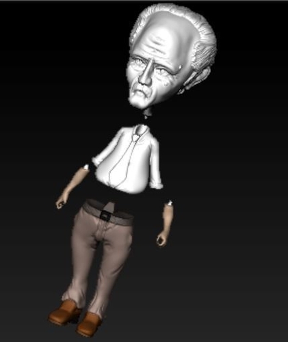 character elderly human figure with umarell dog  3D Print 388286