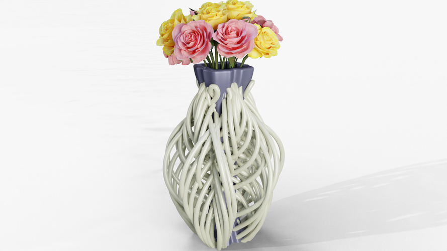 String Flower Vase 3D Print 388444