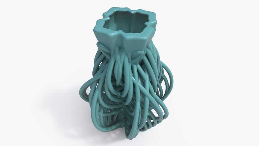 String Flower Vase 3D Print 388448