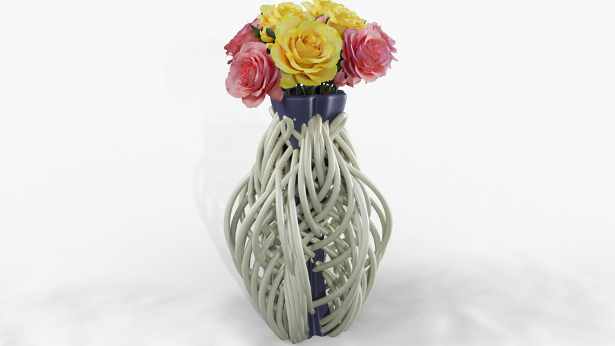 String Flower Vase 3D Print 388453
