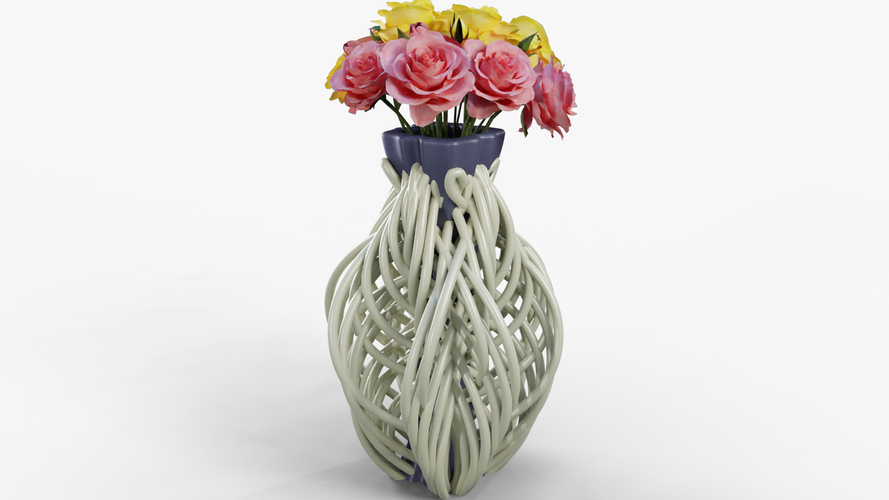 String Flower Vase 3D Print 388454