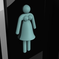 Small TOILET SIGN 3D 3D Printing 388485