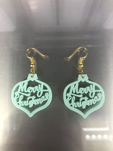 3d Printed Merry Christmas Earrings 2 Files By Idealab Pinshape