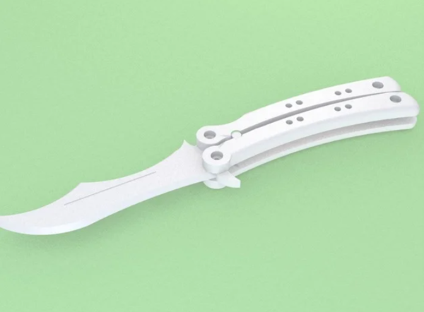 Medium Butterfly Knife CSGO 3D Printing 389112