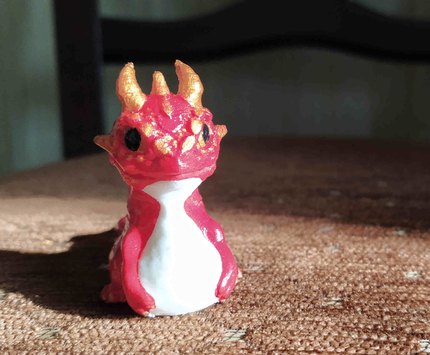 Cute Little Dragon (Red) 3D Print 389251