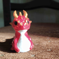 Small Cute Little Dragon (Red) 3D Printing 389251