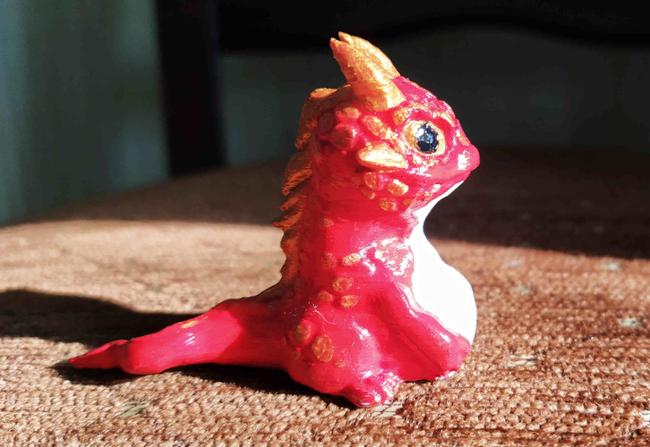 Cute Little Dragon (Red) 3D Print 389262