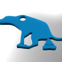 Small 2020 Dog Keychain 3D Printing 389778