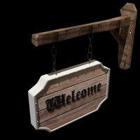 Small Medieval Street Sign 3D Printing 39041