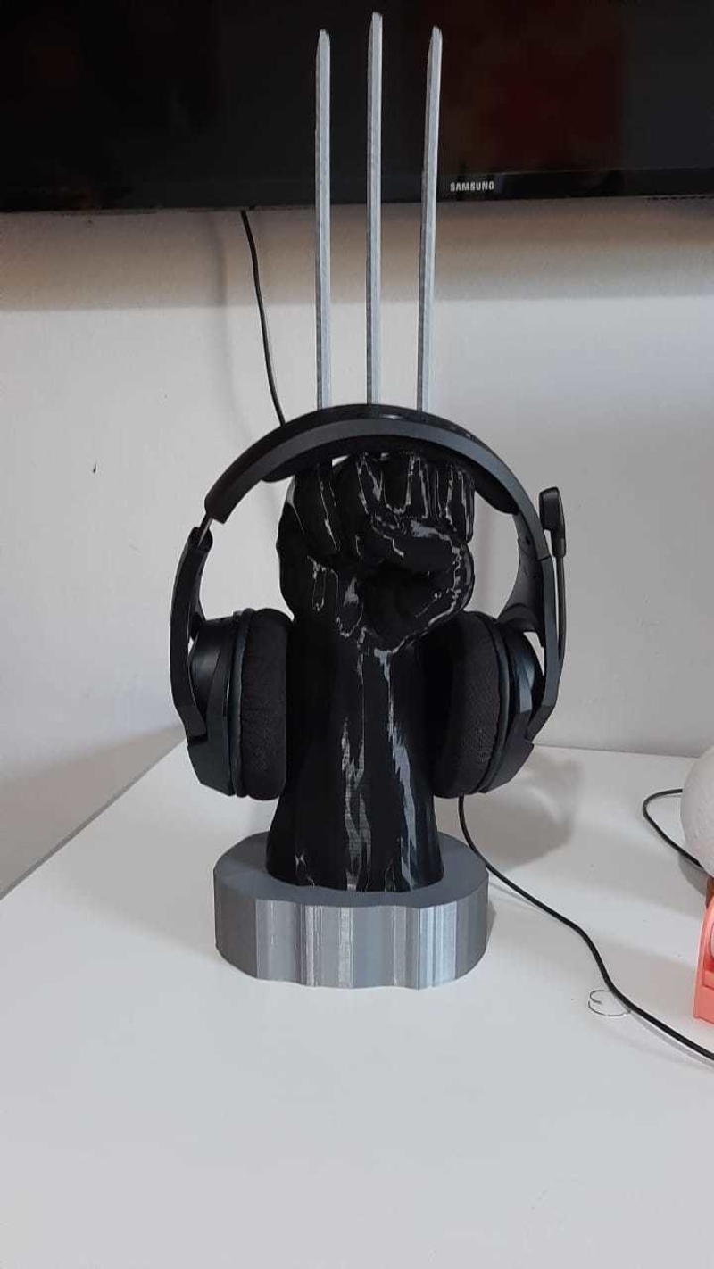 WOLVERINE LOGAN HEADSET HOLDER GAMER SOPORTE AURICULARES STL