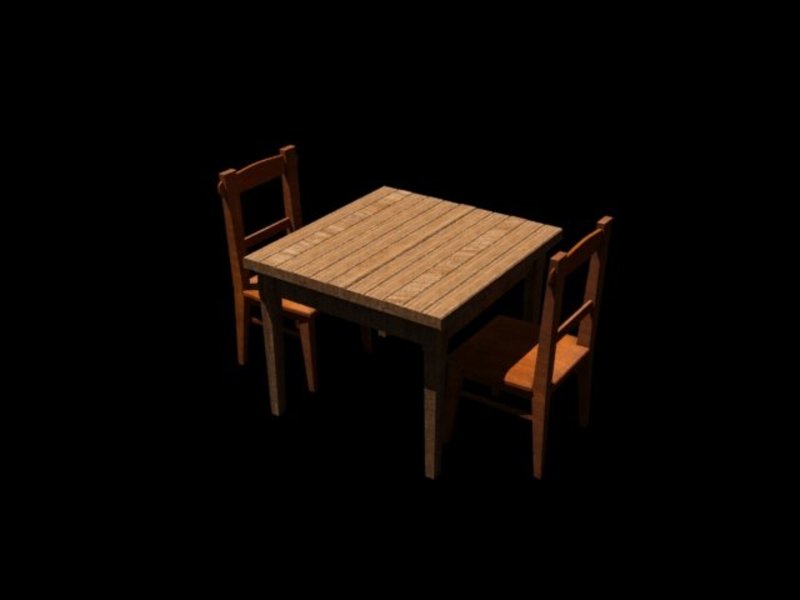 Old table & chair