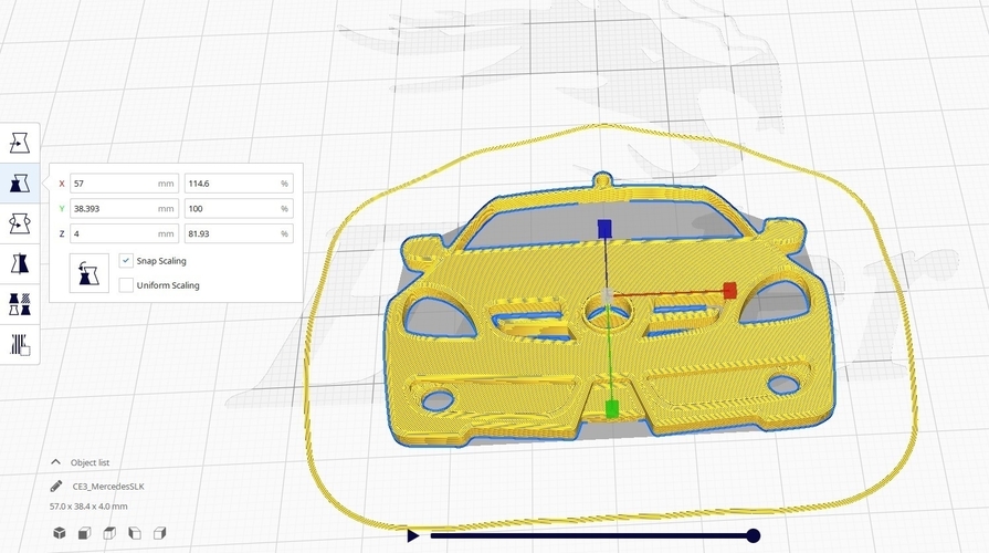 MERCEDES SLK 2009 FRONT VIEW KEYCHAIN 3D Print 390695