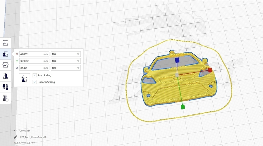 FORD FOCUS 2 FACELIFT FRONT VIEW KEYCHAIN 3D Print 390699