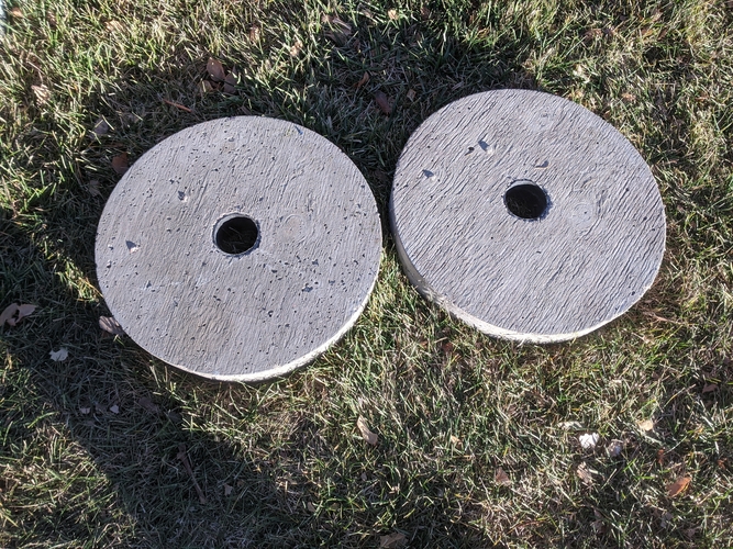 3D Printed Concrete weight molds, olympic and standard sleeve