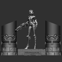 Small Overwatch - WidowMaker Noire Outfit statue diorama 3D Printing 390818
