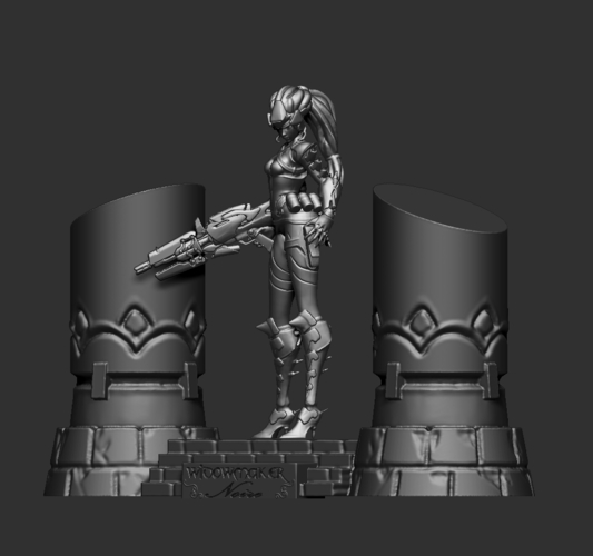 Overwatch - WidowMaker Noire Outfit statue diorama 3D Print 390823