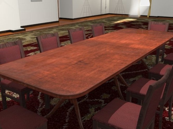 A long poshy/white house style table 3D Print 39088
