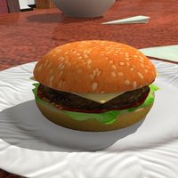 Small A nice juicy hamburger! (plastic model only) 3D Printing 39089