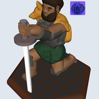 Small Kneeling Soldier DnD Mini 3D Printing 391048