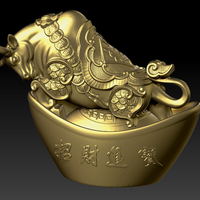 Small LUCKY OX NEW YEAR -  GOLD INGOT DECORATION 2 3D Printing 391112