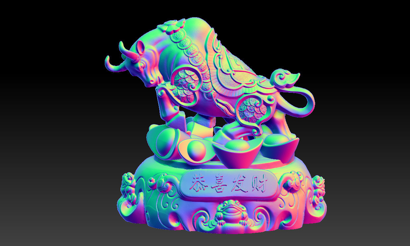 LUCKY OX NEW YEAR - CONGRATULATIONS FORTUNE DECORATION 1 3D Print 391119
