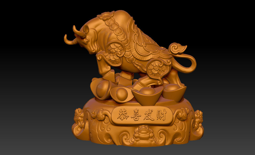 LUCKY OX NEW YEAR - CONGRATULATIONS FORTUNE DECORATION 1 3D Print 391120