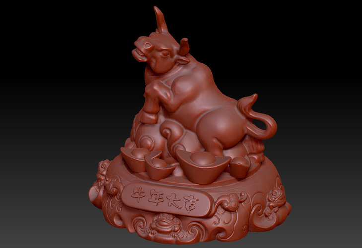 LUCKY OX NEW YEAR - CONGRATULATIONS FORTUNE DECORATION 6 3D Print 391122