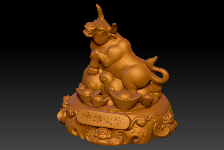 LUCKY OX NEW YEAR - CONGRATULATIONS FORTUNE DECORATION 6 3D Print 391123