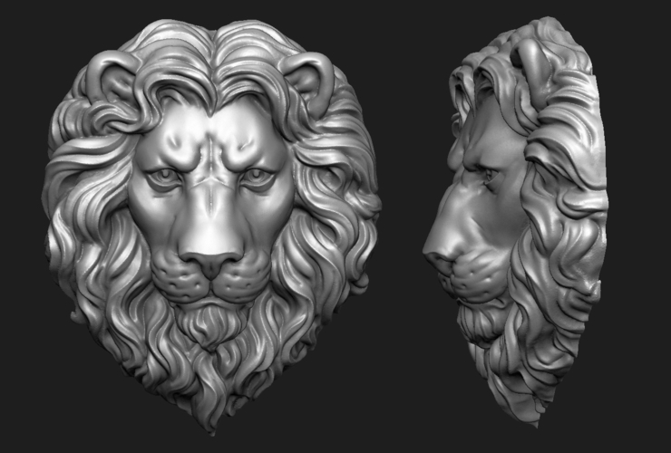 Lions Head relief 3D Print 391358