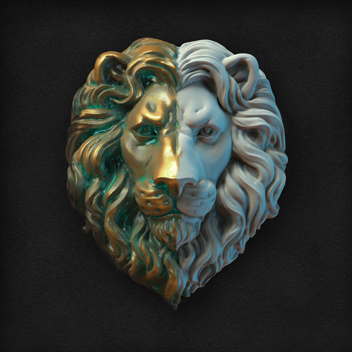 Lions Head relief 3D Print 391360