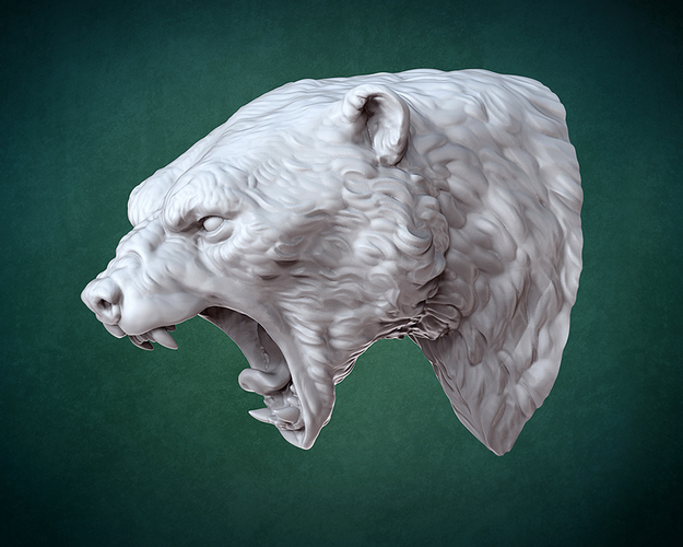 Bust of Polar bear 3D print model 3D Print 391602