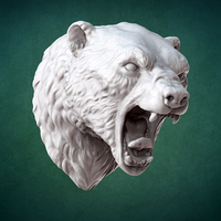 Bust of Polar bear 3D print model - Thumbnail 2