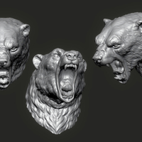 Bust of Polar bear 3D print model - Thumbnail 3