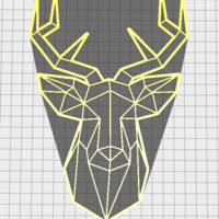 Small Poly Deer Head (Frame not included) 3D Printing 391688