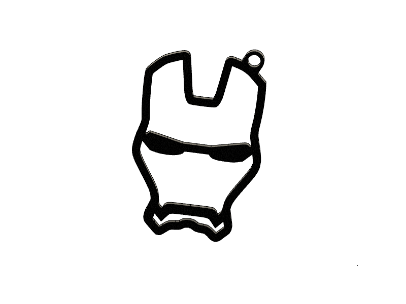Iron man helmet outline keychain