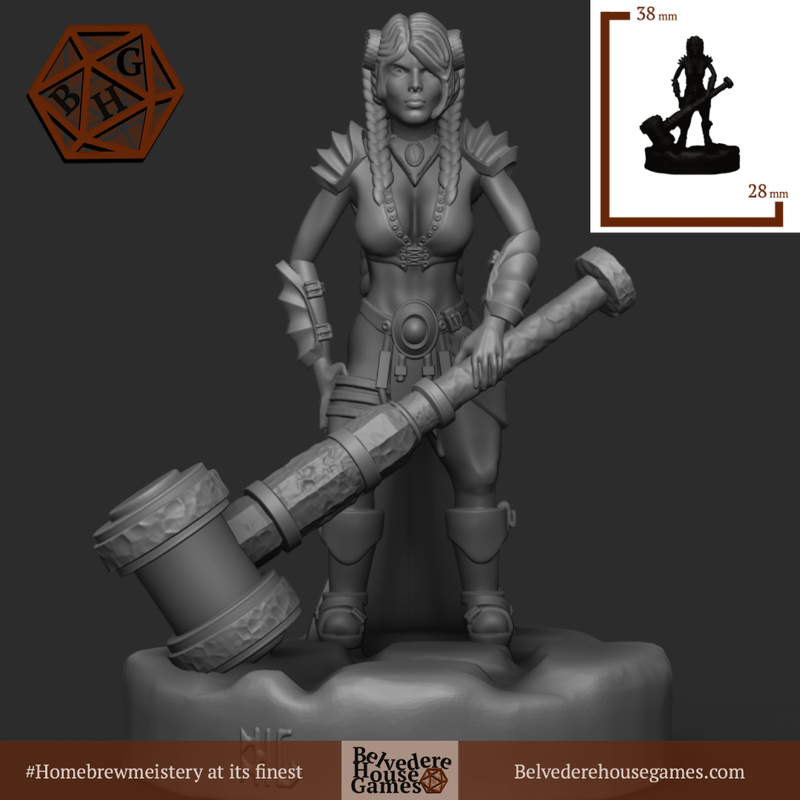 Dwarf Blacksmith 28mm Support Free