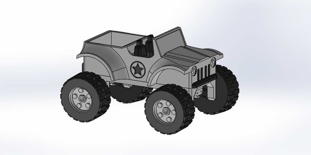 Jeep car toy with individual suspensions 3D Print 392338