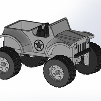 Small Jeep car toy with individual suspensions 3D Printing 392338