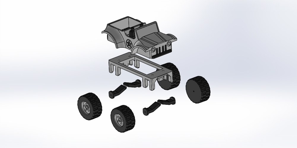 Jeep car toy with individual suspensions 3D Print 392342