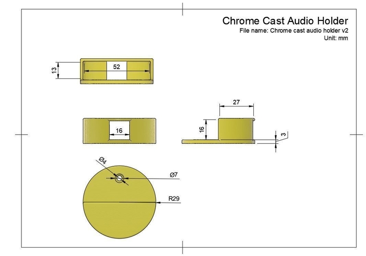 Chromecast Audio wall holder 3D Print 392497