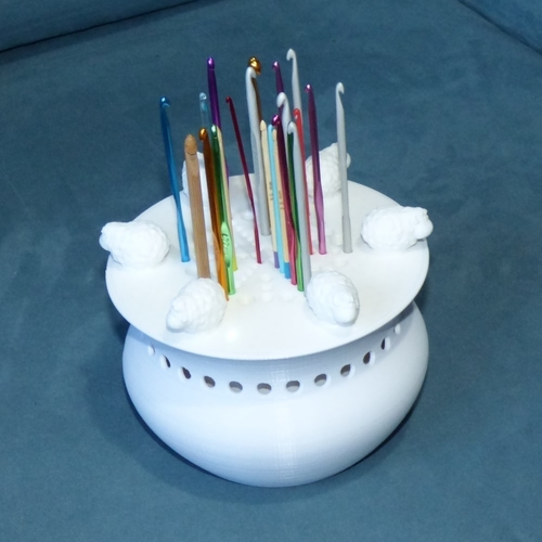 Wool Bowl and Crochet Hook Holder 3D Print 393022