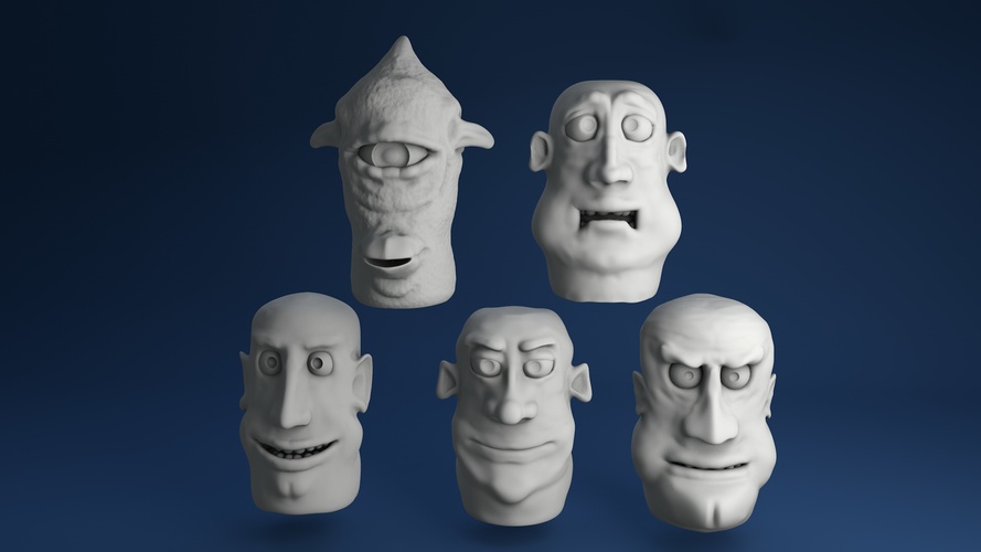 Face Finger Puppets (Pack 1)  3D Print 3931