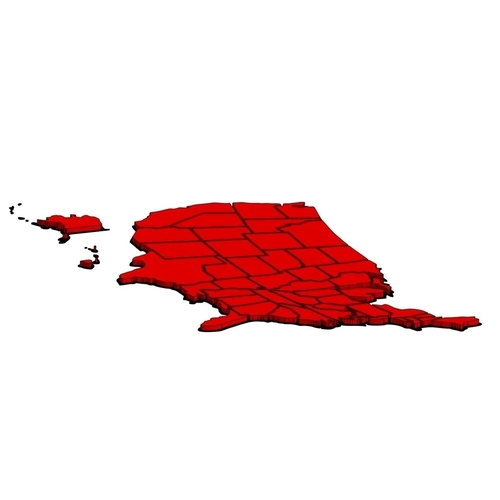 Map of USA 3D Print 393163