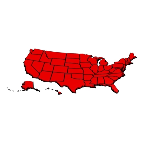 Map of USA 3D Print 393164