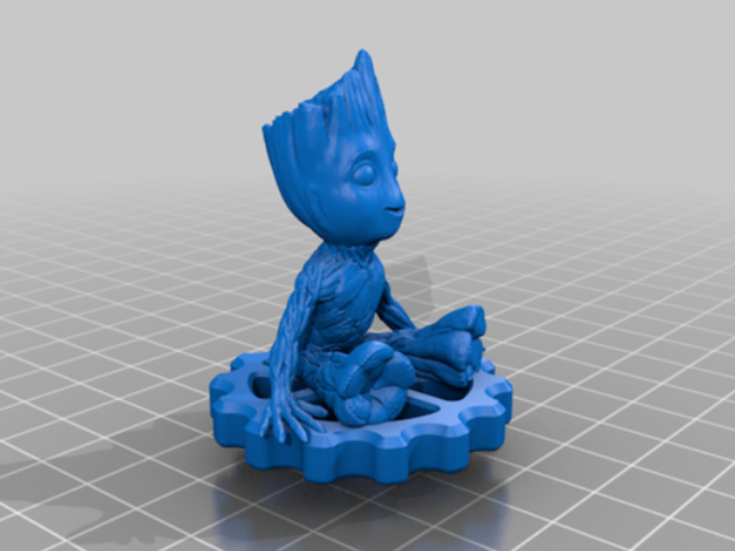 Groot sitting on a gear 3D Print 393214