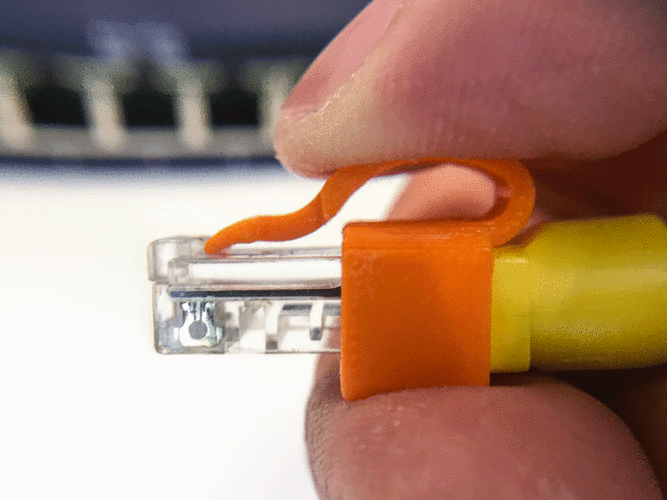 Ethernet | RJ45 clip to secure/repair/fix broken tab 3D Print 393381