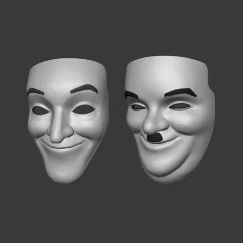 LAUREL & HARDY MASKS 3D Print 393567