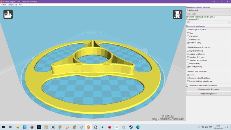 flasque pour filament filo3d