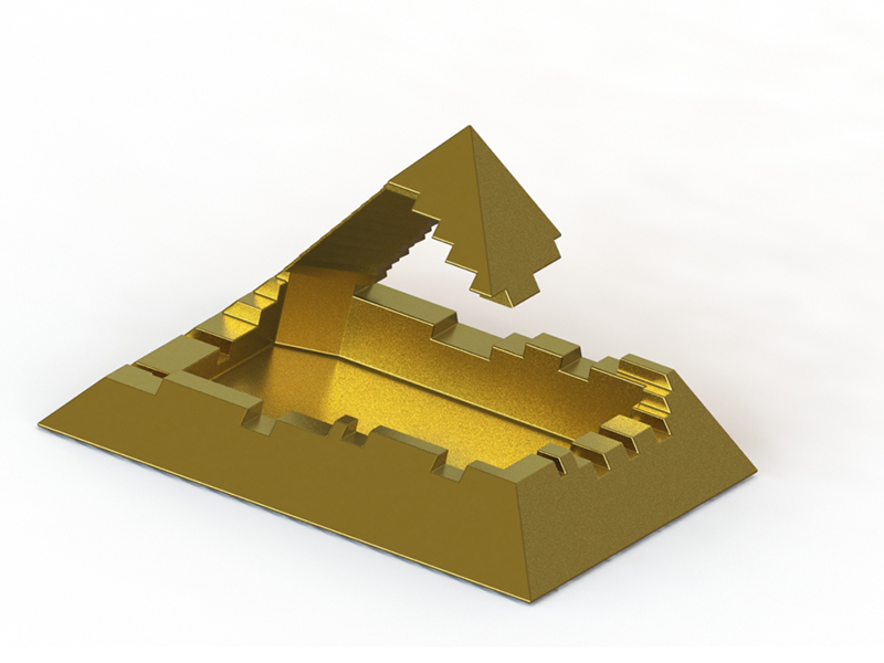 broken pyramid ashtray