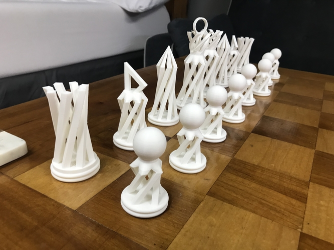 Geometric Chess Set 3D Print 394042